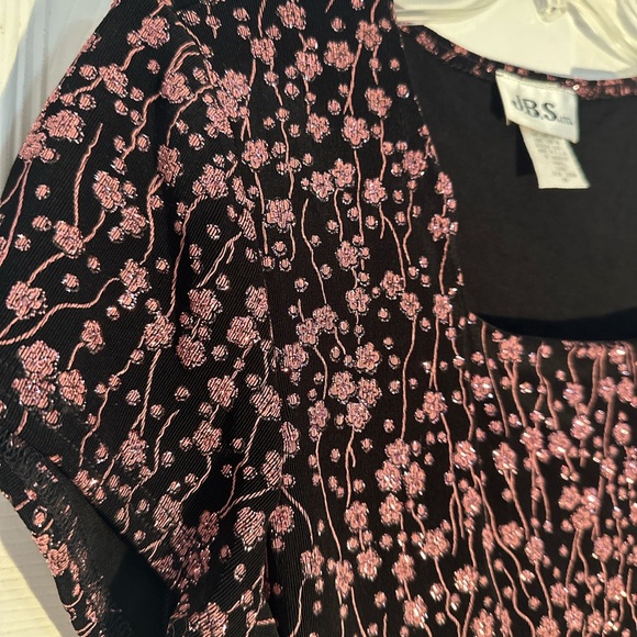 JBS Petite Medium Vintage Pink and black sparkling top - Picture 3 of 5